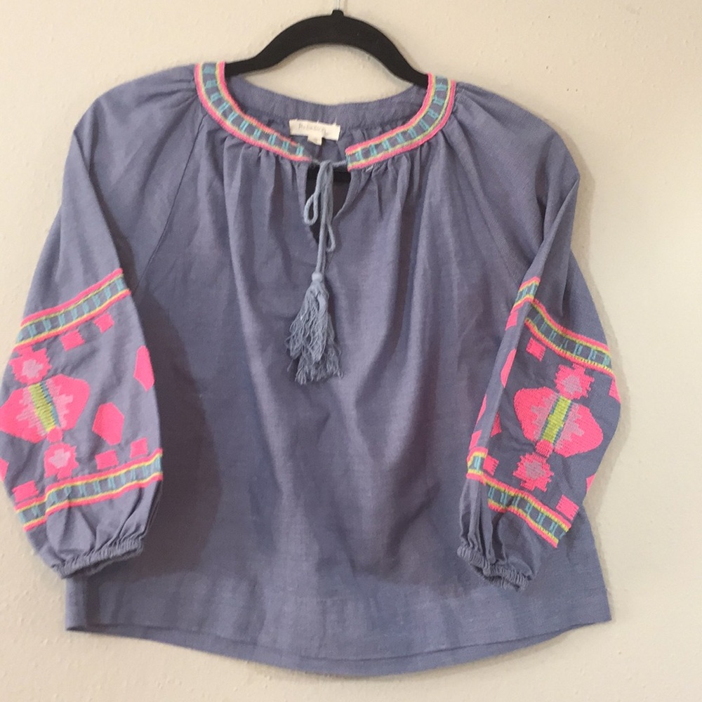 Rebellion Embroidered Cotton Girls Top- Size Small